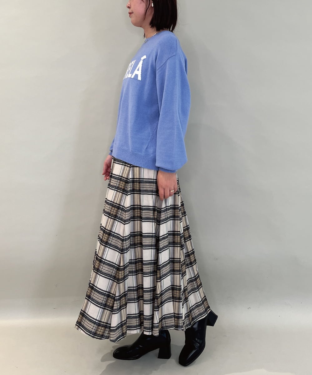 ZMFAE40110 al'aise modulation(アレーズモジュレーション) 【洗える】コンパクトロゴニット ブルー