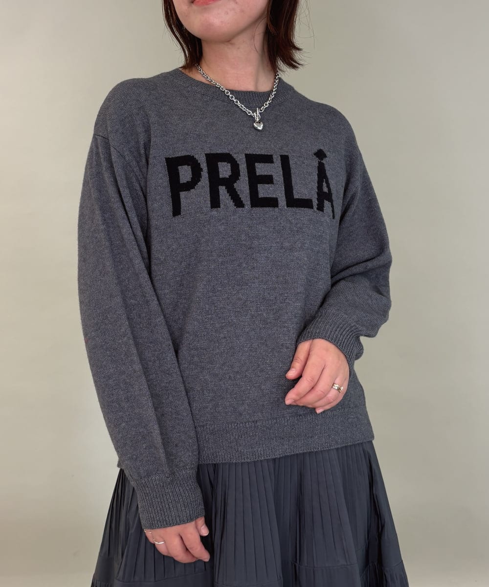 ZMFAE40110 al'aise modulation(アレーズモジュレーション) 【洗える】コンパクトロゴニット ダークグレー