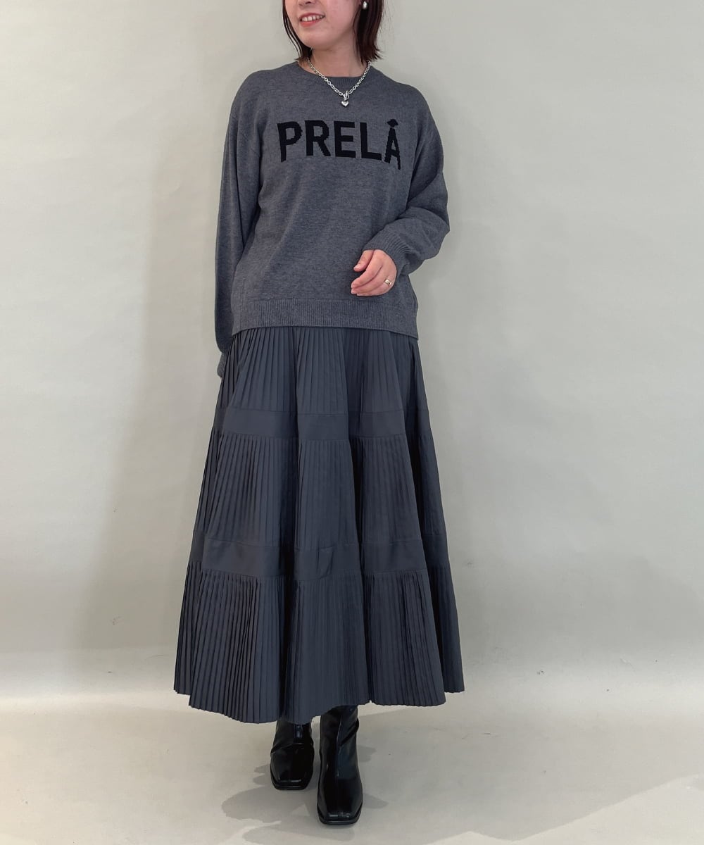 ZMFAE40110 al'aise modulation(アレーズモジュレーション) 【洗える】コンパクトロゴニット ダークグレー