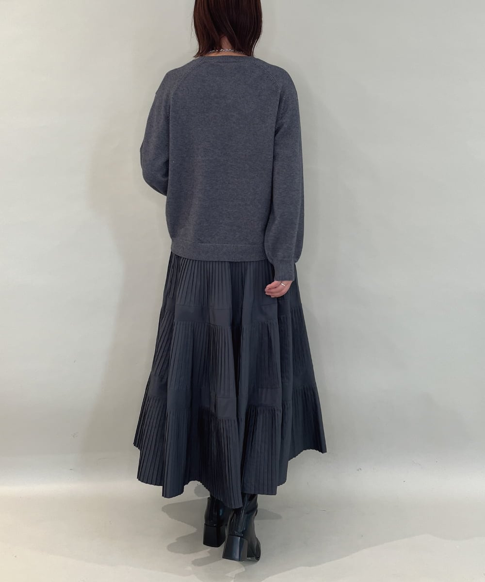 ZMFAE40110 al'aise modulation(アレーズモジュレーション) 【洗える】コンパクトロゴニット ダークグレー