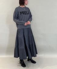 ZMFAE40110 al'aise modulation(アレーズモジュレーション) 【洗える】コンパクトロゴニット ダークグレー