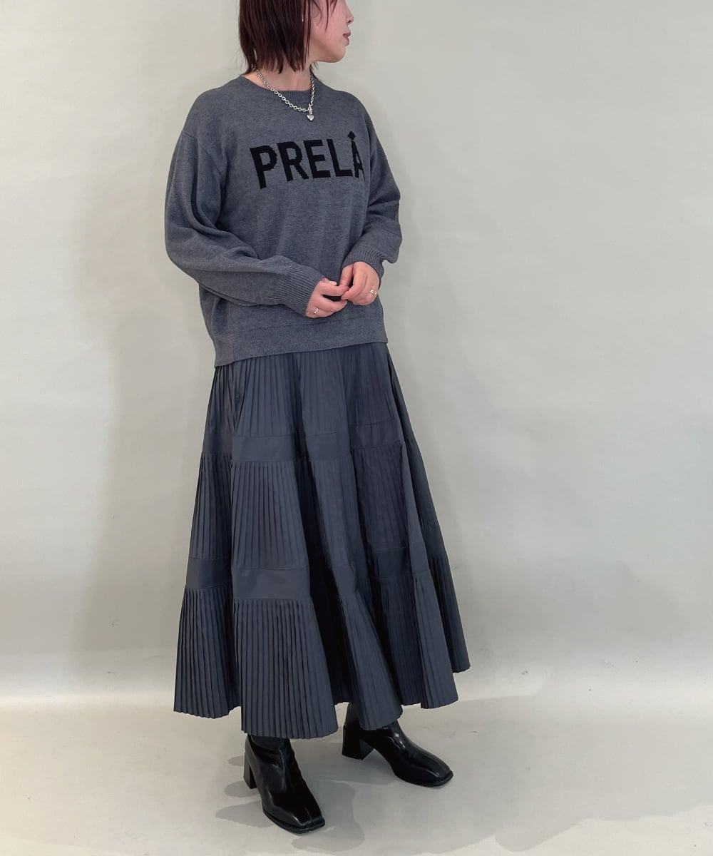 ZMFAE40110 al'aise modulation(アレーズモジュレーション) 【洗える】コンパクトロゴニット ダークグレー