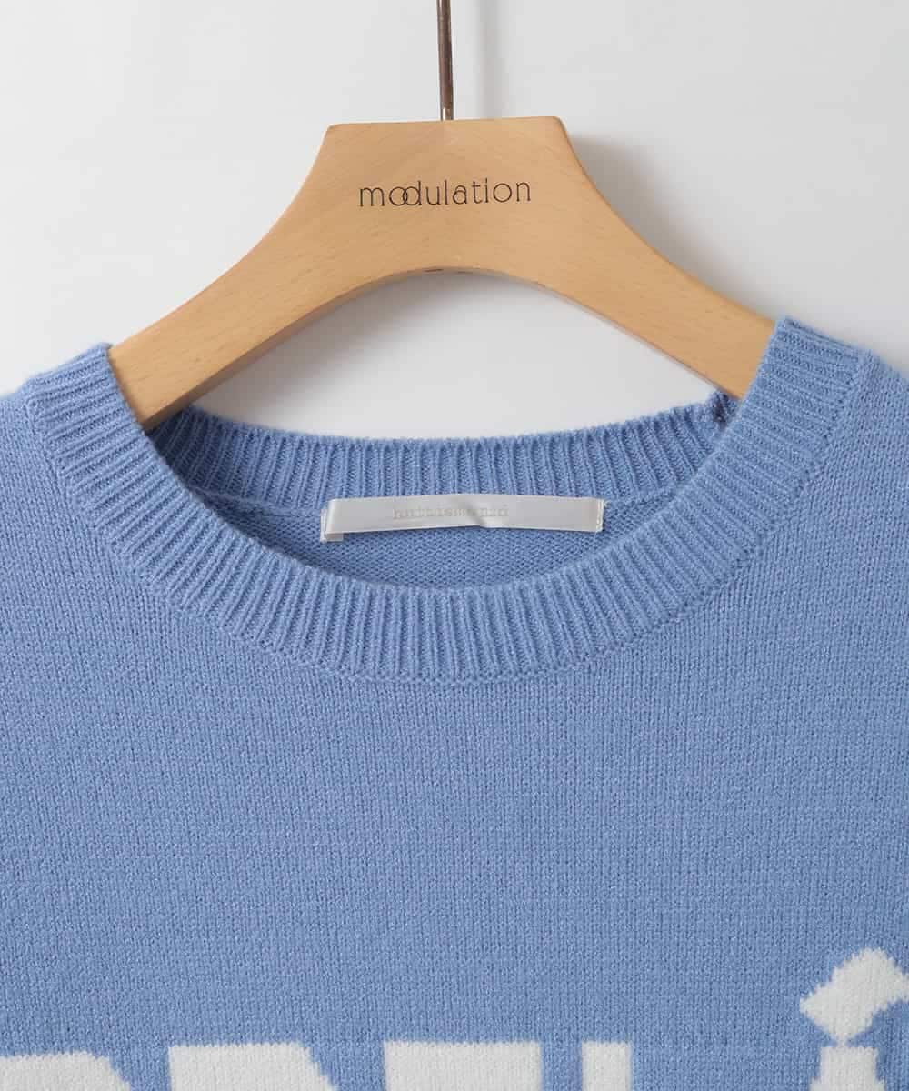 ZMFAE40110 al'aise modulation(アレーズモジュレーション) 【洗える】コンパクトロゴニット ブルー