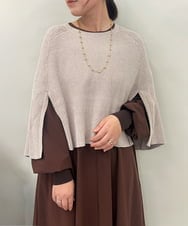 ZMFAE41098 al'aise modulation(アレーズモジュレーション) 【洗える】リブニットポンチョ ベージュ