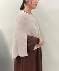 ZMFAE41098 al'aise modulation(アレーズモジュレーション) 【洗える】リブニットポンチョ ベージュ