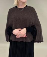 ZMFAE41098 al'aise modulation(アレーズモジュレーション) 【洗える】リブニットポンチョ ブラウン