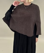 ZMFAE41098 al'aise modulation(アレーズモジュレーション) 【洗える】リブニットポンチョ ブラウン