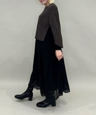 ZMFAE41098 al'aise modulation(アレーズモジュレーション) 【洗える】リブニットポンチョ ブラウン