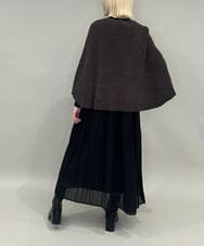 ZMFAE41098 al'aise modulation(アレーズモジュレーション) 【洗える】リブニットポンチョ ブラウン