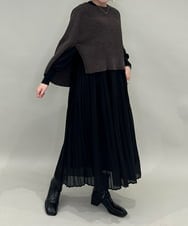 ZMFAE41098 al'aise modulation(アレーズモジュレーション) 【洗える】リブニットポンチョ ブラウン