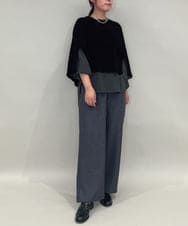 ZMFAE41098 al'aise modulation(アレーズモジュレーション) 【洗える】リブニットポンチョ ブラック