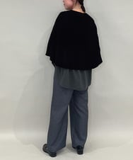 ZMFAE41098 al'aise modulation(アレーズモジュレーション) 【洗える】リブニットポンチョ ブラック