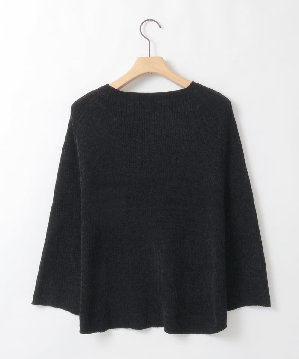 ZMFAE41098 al'aise modulation(アレーズモジュレーション) 【洗える】リブニットポンチョ ブラック