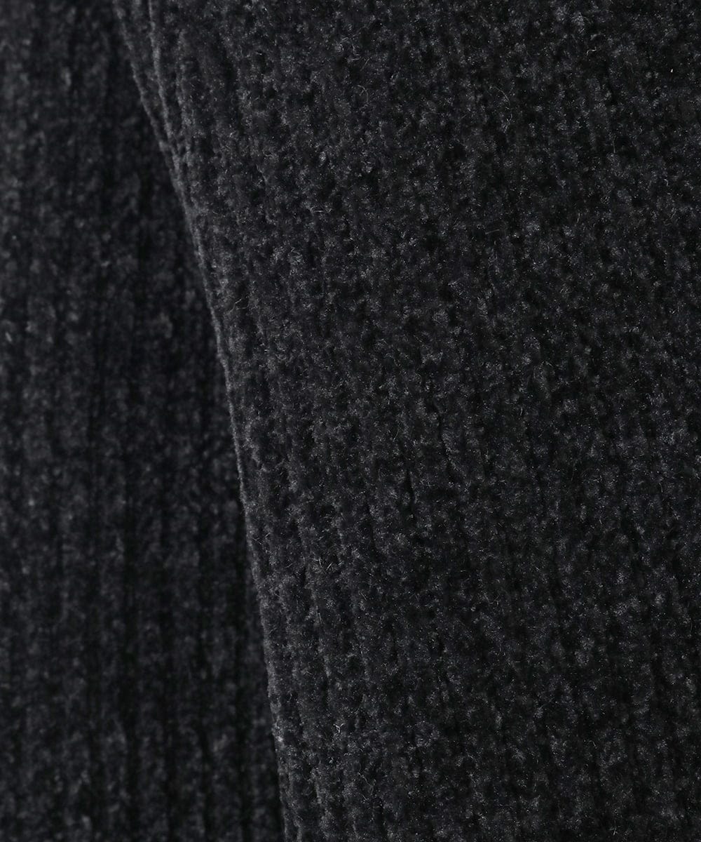 ZMFAE41098 al'aise modulation(アレーズモジュレーション) 【洗える】リブニットポンチョ ブラック