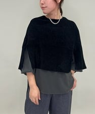 ZMFAE41098 al'aise modulation(アレーズモジュレーション) 【洗える】リブニットポンチョ ブラック