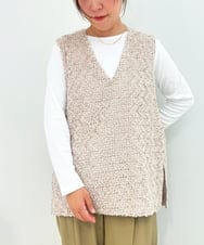 ZMFAE42140 al'aise modulation(アレーズモジュレーション) テープヤーンVネックベスト アイボリー