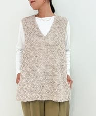 ZMFAE42140 al'aise modulation(アレーズモジュレーション) テープヤーンVネックベスト アイボリー