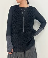 ZMFAE42140 al'aise modulation(アレーズモジュレーション) テープヤーンVネックベスト ブラック