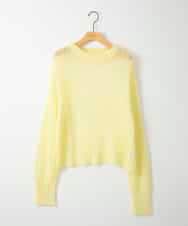 ZMFAE43110 al'aise modulation(アレーズモジュレーション) モヘヤ混ルーズメッシュニットプルオーバー ライトイエロー