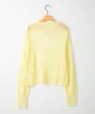 ZMFAE43110 al'aise modulation(アレーズモジュレーション) モヘヤ混ルーズメッシュニットプルオーバー ライトイエロー