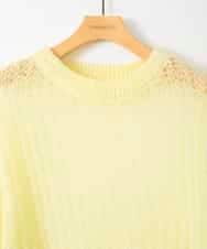 ZMFAE43110 al'aise modulation(アレーズモジュレーション) モヘヤ混ルーズメッシュニットプルオーバー ライトイエロー