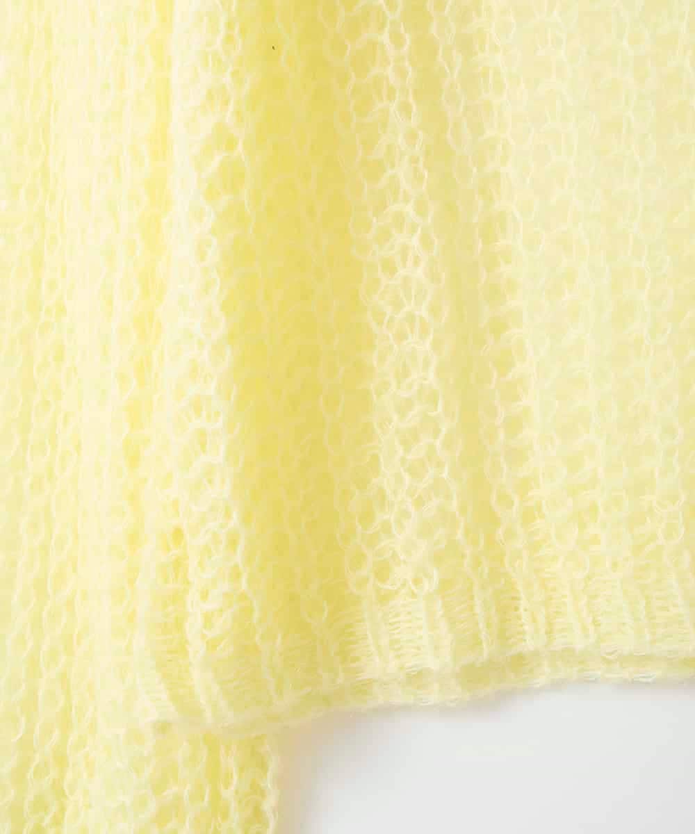 ZMFAE43110 al'aise modulation(アレーズモジュレーション) モヘヤ混ルーズメッシュニットプルオーバー ライトイエロー