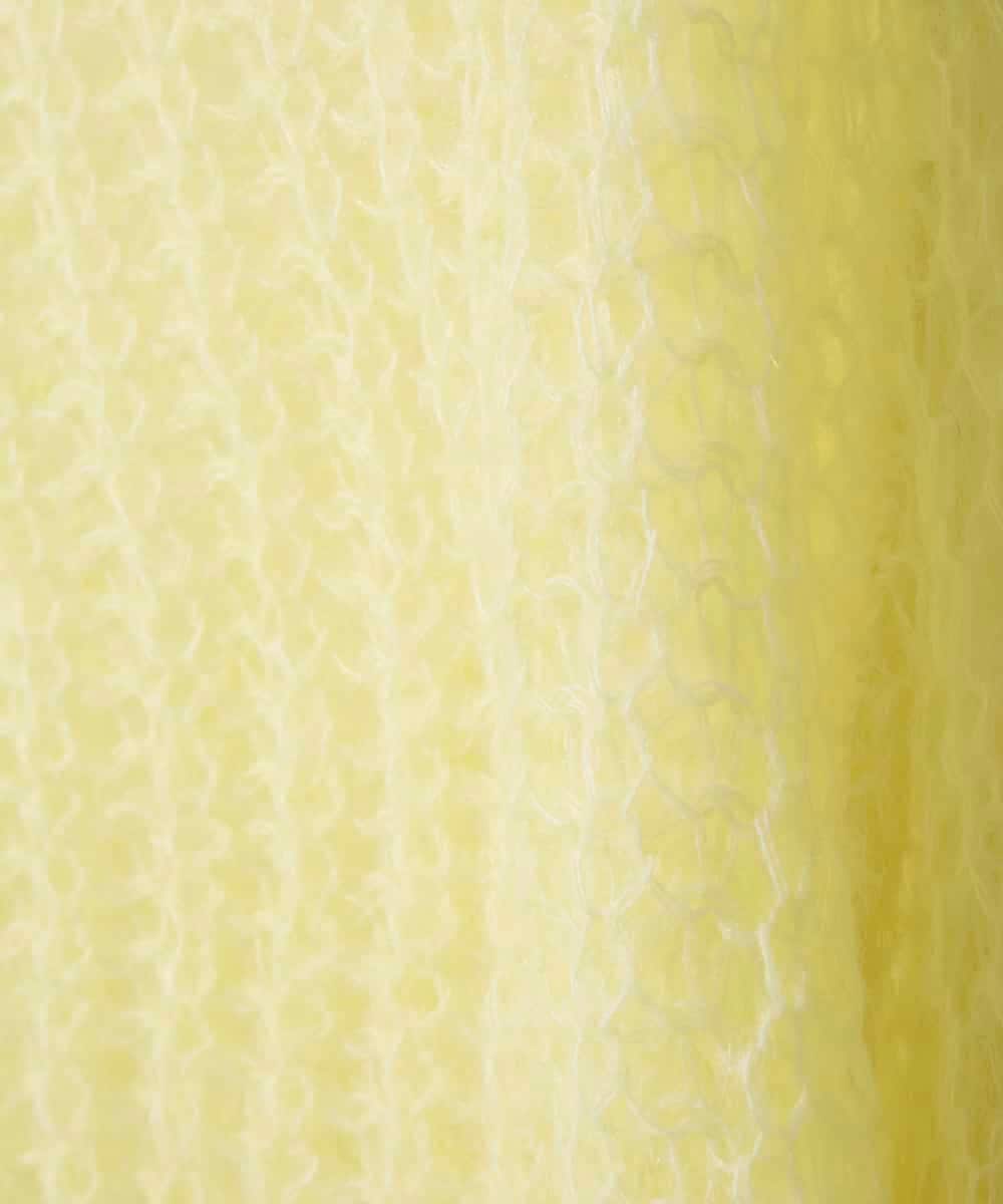 ZMFAE43110 al'aise modulation(アレーズモジュレーション) モヘヤ混ルーズメッシュニットプルオーバー ライトイエロー