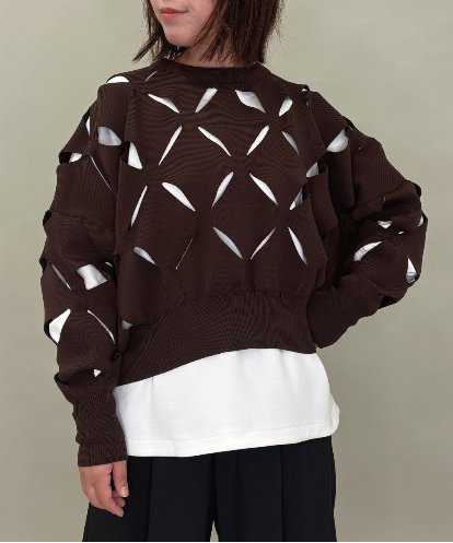 ZMFAE44150 al'aise modulation 【洗える】ホールデザインニットプルオーバー