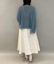 ZMFAE45130 al'aise modulation(アレーズモジュレーション) 【洗える】ファーアクセントメッシュニットプルオーバー ライトブルー