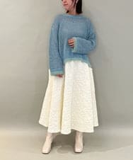 ZMFAE45130 al'aise modulation(アレーズモジュレーション) 【洗える】ファーアクセントメッシュニットプルオーバー ライトブルー