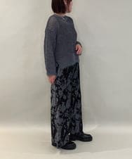 ZMFAE45130 al'aise modulation(アレーズモジュレーション) 【洗える】ファーアクセントメッシュニットプルオーバー ダークグレー