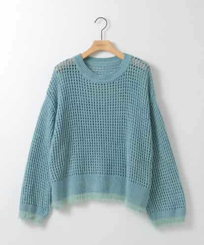 ZMFAE45130 al'aise modulation 【洗える】ファーアクセントメッシュニットプルオーバー