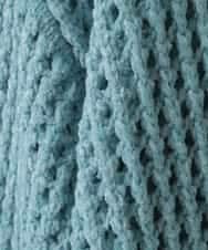 ZMFAE45130 al'aise modulation(アレーズモジュレーション) 【洗える】ファーアクセントメッシュニットプルオーバー ライトブルー