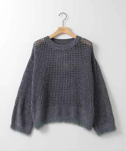 ZMFAE45130 al'aise modulation 【洗える】ファーアクセントメッシュニットプルオーバー