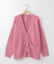 ZMFAE46170 al'aise modulation(アレーズモジュレーション) 【洗える/セットアイテム】ロングニットカーディガン×シャツ切替カットソー ピンク