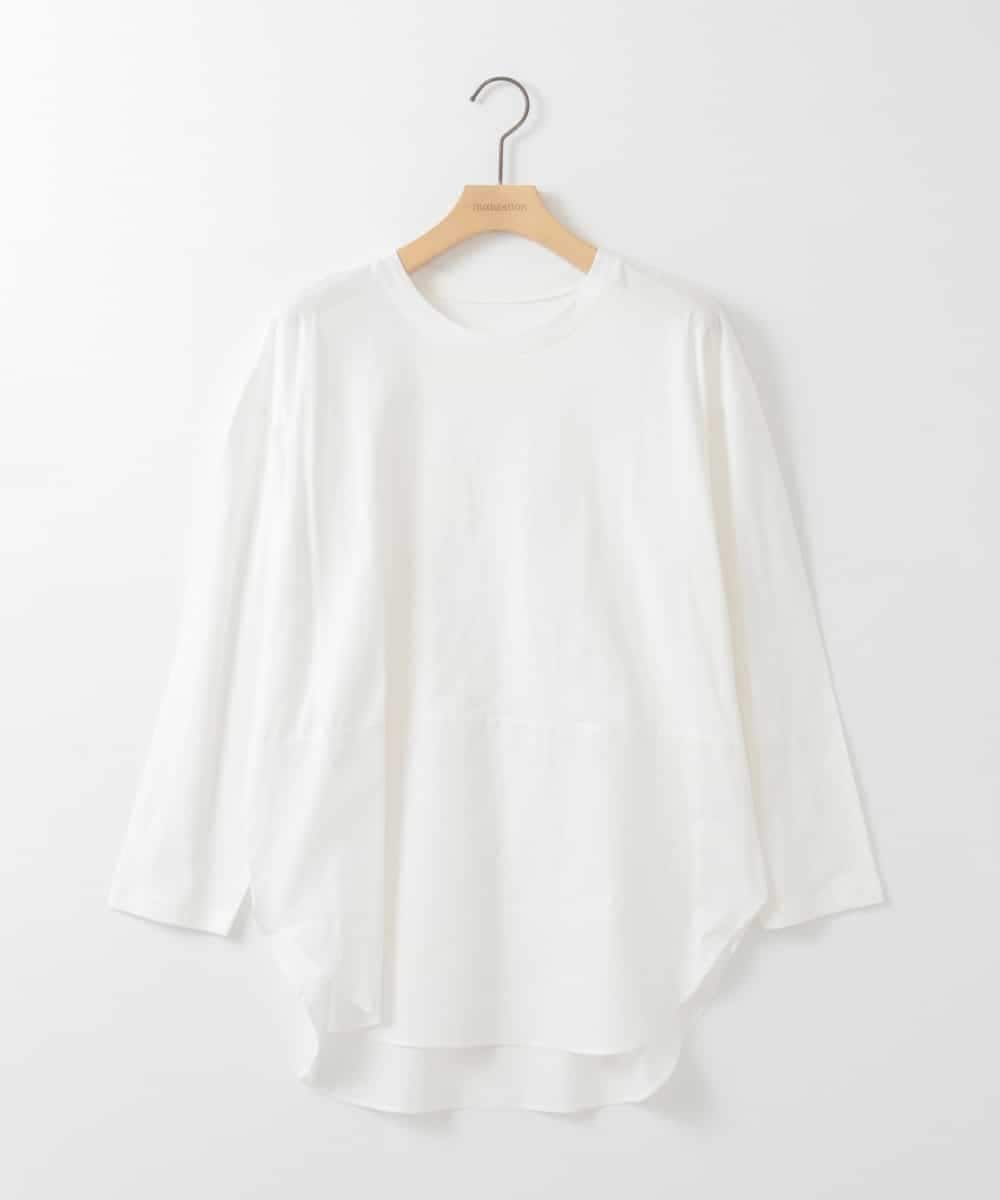 ZMFAE46170 al'aise modulation(アレーズモジュレーション) 【洗える/セットアイテム】ロングニットカーディガン×シャツ切替カットソー ピンク