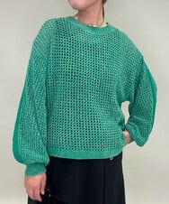 ZMFAE48110 al'aise modulation(アレーズモジュレーション) 【洗える】モールニットデザインプルオーバー グリーン