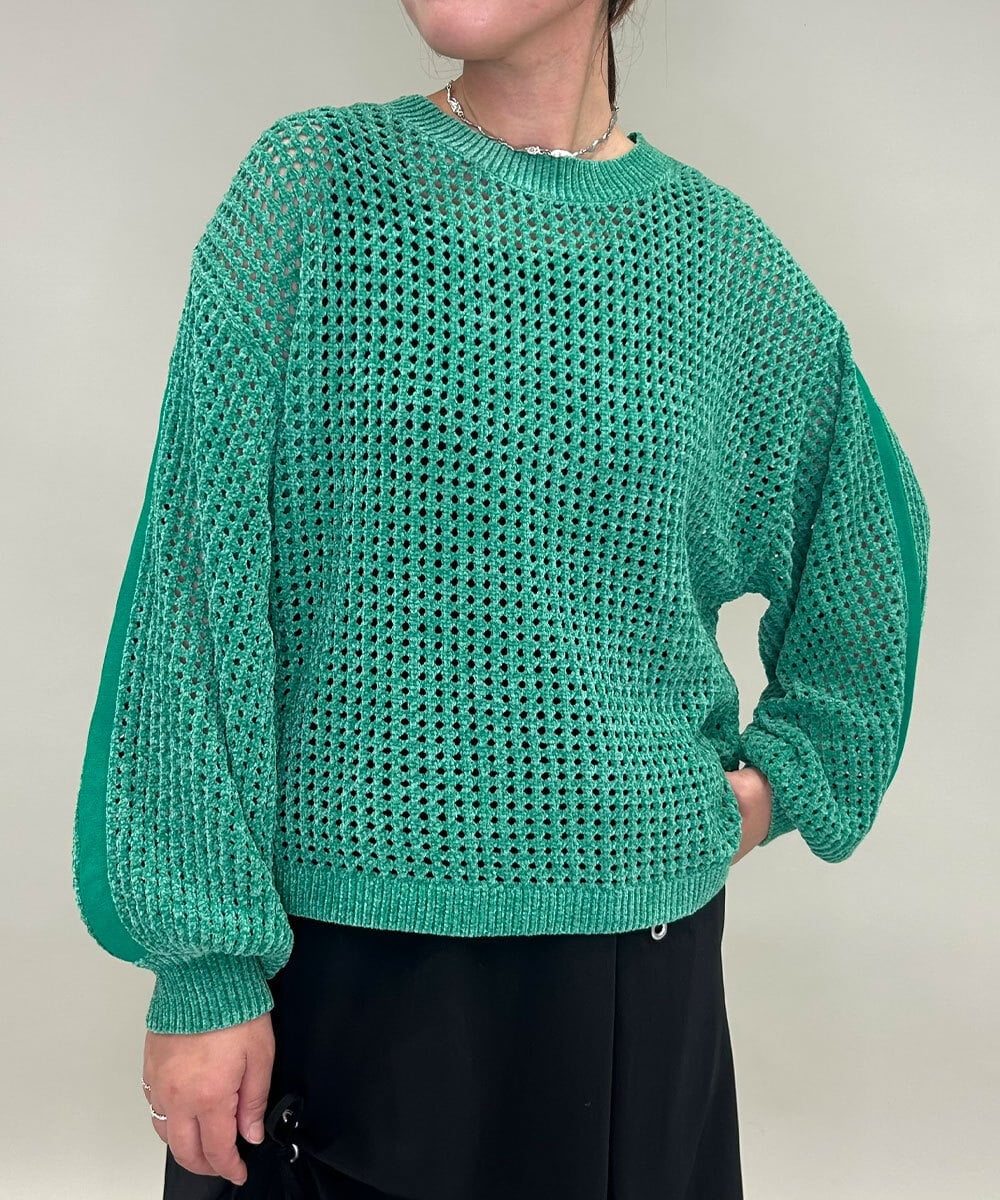 ZMFAE48110 al'aise modulation 【洗える】モールニットデザインプルオーバー