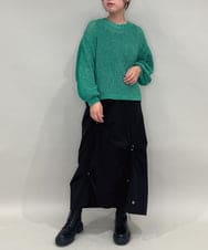 ZMFAE48110 al'aise modulation(アレーズモジュレーション) 【洗える】モールニットデザインプルオーバー グリーン