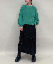 ZMFAE48110 al'aise modulation(アレーズモジュレーション) 【洗える】モールニットデザインプルオーバー グリーン