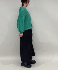 ZMFAE48110 al'aise modulation(アレーズモジュレーション) 【洗える】モールニットデザインプルオーバー グリーン