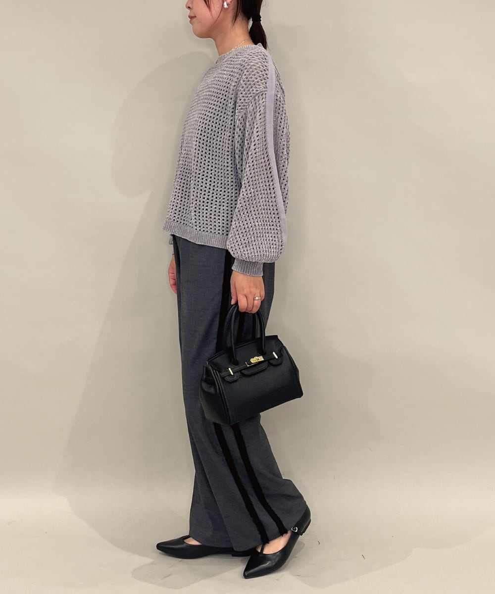 ZMFAE48110 al'aise modulation(アレーズモジュレーション) 【洗える】モールニットデザインプルオーバー グレー