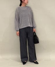 ZMFAE48110 al'aise modulation(アレーズモジュレーション) 【洗える】モールニットデザインプルオーバー グレー