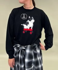 ZMFAE49130 al'aise modulation(アレーズモジュレーション) 【洗える】DOGポイントニットプルオーバー ブラック