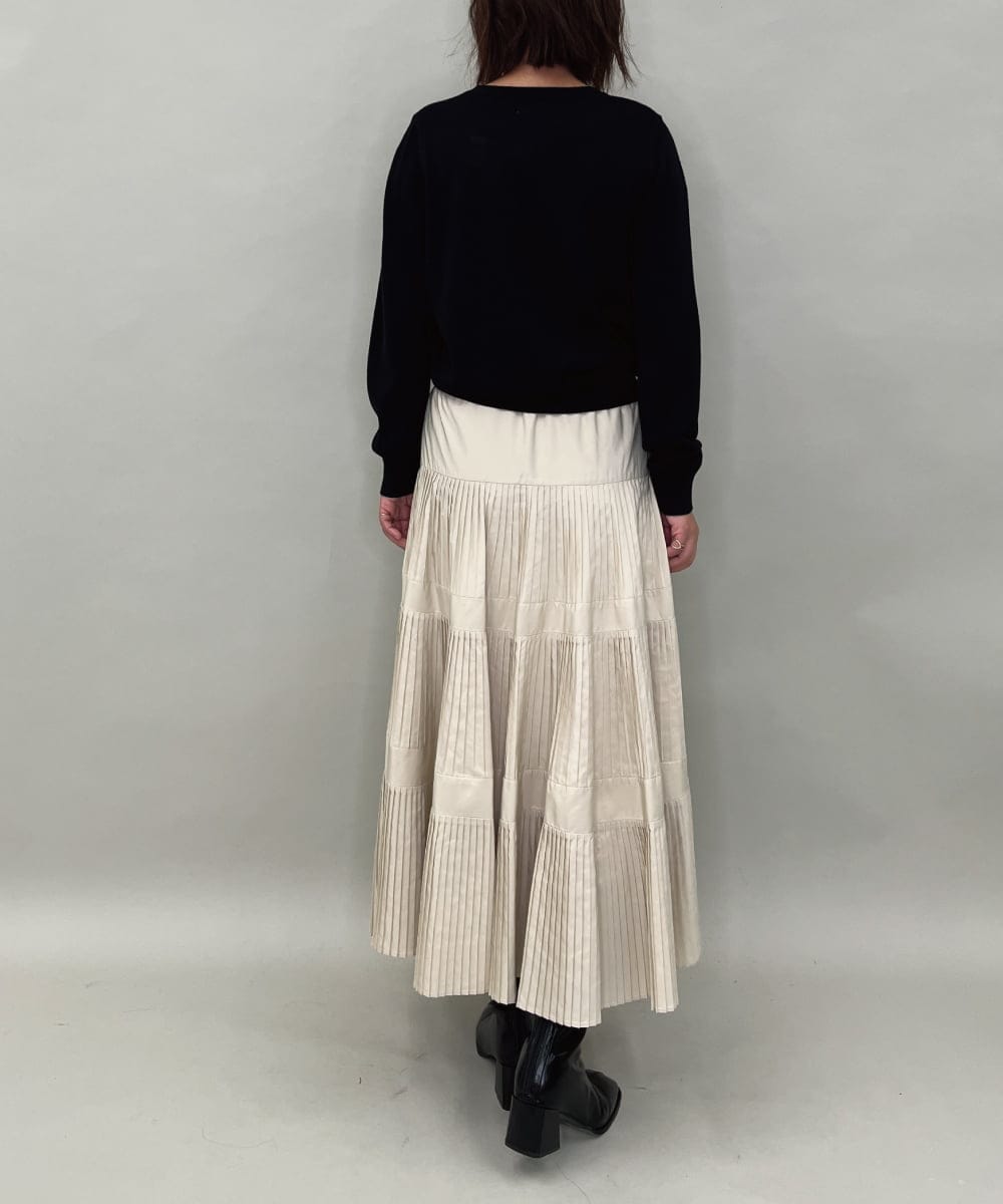 ZMFAE50120 al'aise modulation(アレーズモジュレーション) 【洗える】ビジュー刺繍デザインニットプルオーバー ブラック