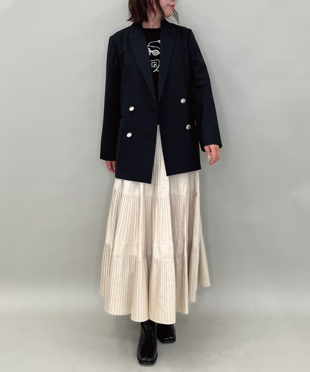 ZMFAE50120 al'aise modulation(アレーズモジュレーション) 【洗える】ビジュー刺繍デザインニットプルオーバー ブラック