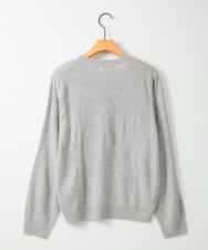 ZMFAE50120 al'aise modulation(アレーズモジュレーション) 【洗える】ビジュー刺繍デザインニットプルオーバー ライトグレー