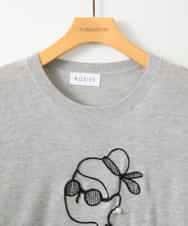 ZMFAE50120 al'aise modulation(アレーズモジュレーション) 【洗える】ビジュー刺繍デザインニットプルオーバー ライトグレー