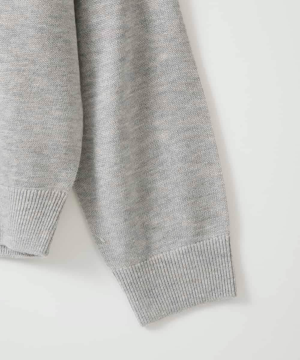 ZMFAE50120 al'aise modulation(アレーズモジュレーション) 【洗える】ビジュー刺繍デザインニットプルオーバー ライトグレー