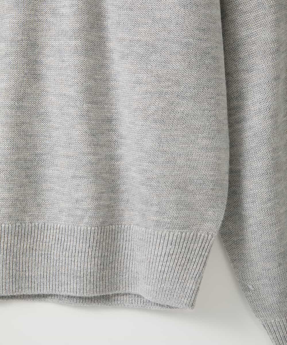 ZMFAE50120 al'aise modulation(アレーズモジュレーション) 【洗える】ビジュー刺繍デザインニットプルオーバー ライトグレー